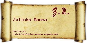 Zelinka Manna névjegykártya